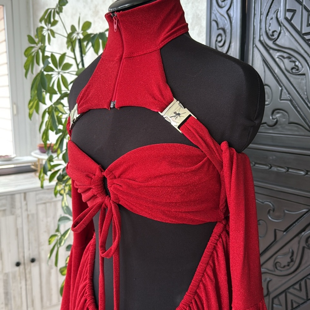 Red Fairy Goddess Rave Set - Picture 3 of 14
